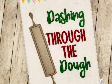 Dashing Through The Dough machine embroidery design (4 sizes and 2 versions included) DIGITAL DOWNLOAD Hot on Sale