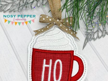 Applique Mug Ornament set (2 designs) machine embroidery design DIGITAL DOWNLOAD Hot on Sale