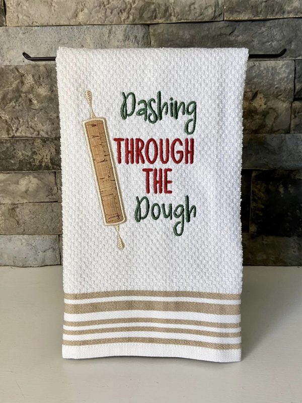 Dashing Through The Dough machine embroidery design (4 sizes and 2 versions included) DIGITAL DOWNLOAD Hot on Sale