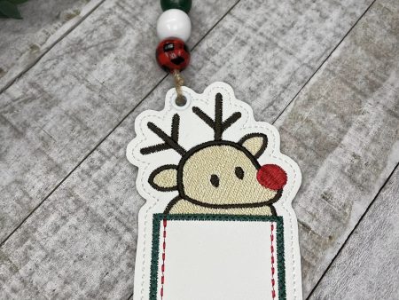 Reindeer Pocket ornament machine embroidery design DIGITAL DOWNLOAD Supply