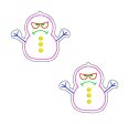 Grumpy Snowman earrings ITH machine embroidery design DIGITAL DOWNLOAD Discount