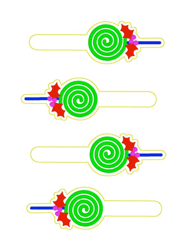 Christmas Candy Snap Tab (single & multi files included) machine embroidery design DIGITAL DOWNLOAD Discount