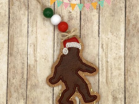 Bigfoot Santa Applique ornament machine embroidery design DIGITAL DOWNLOAD Fashion