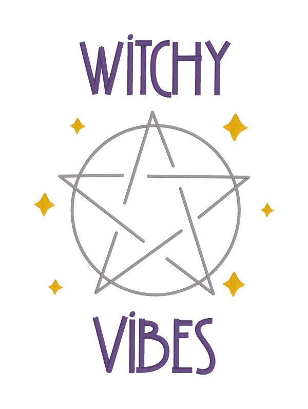 Witchy Vibes machine embroidery design (4 sizes included) DIGITAL DOWNLOAD on Sale