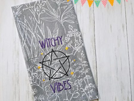 Witchy Vibes machine embroidery design (4 sizes included) DIGITAL DOWNLOAD on Sale