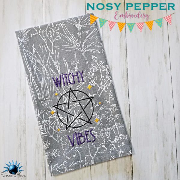 Witchy Vibes machine embroidery design (4 sizes included) DIGITAL DOWNLOAD on Sale