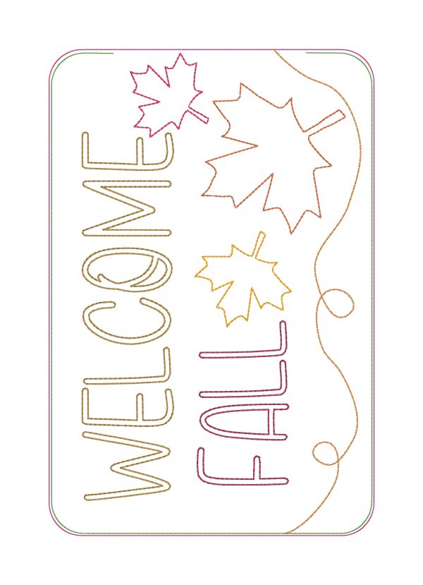 Welcome Fall mug rug (2 versions and 4 sizes included) machine embroidery design DIGITAL DOWNLOAD Online