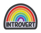 Introvert Patch (2 sizes included) machine embroidery design DIGITAL DOWNLOAD Fashion