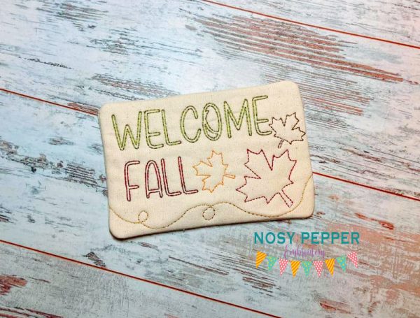 Welcome Fall mug rug (2 versions and 4 sizes included) machine embroidery design DIGITAL DOWNLOAD Online