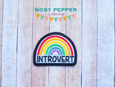 Introvert Patch (2 sizes included) machine embroidery design DIGITAL DOWNLOAD Fashion