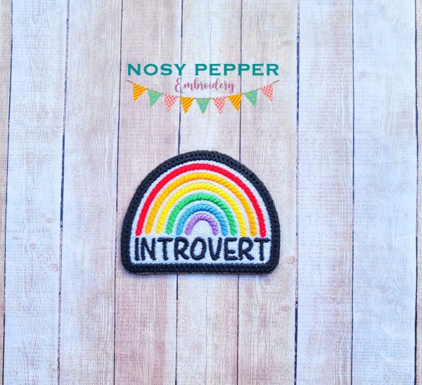 Introvert Patch (2 sizes included) machine embroidery design DIGITAL DOWNLOAD Fashion