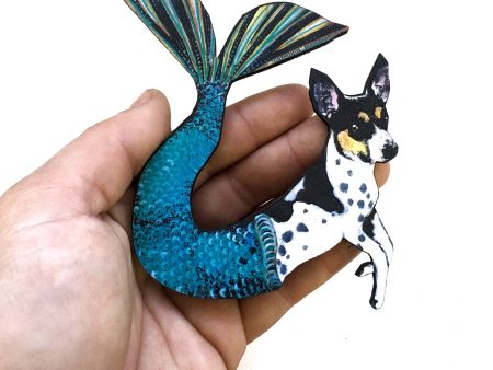 Rat Terrier Mermaid Wood MAGNET Online