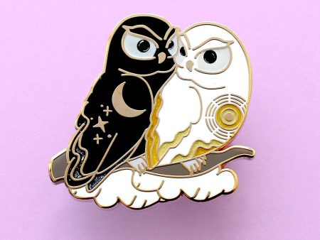 Day & Night Owls Enamel Pin Online now