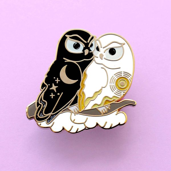 Day & Night Owls Enamel Pin Online now