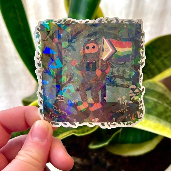 Sparkly Sasquatch Pride Sticker For Sale