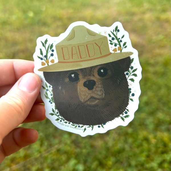 Daddy Bear Metallic Waterproof Sticker Online