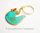 Little Blue Chicken Enamel Charm Keychain Sale