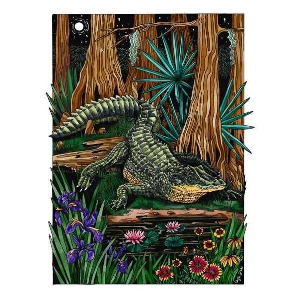 Alligator Art Print (8  x 10 ) For Sale