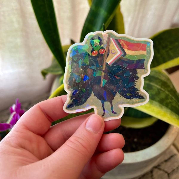 Sparkly Mothman Pride Sticker For Cheap