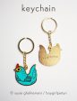 Little Blue Chicken Enamel Charm Keychain Sale