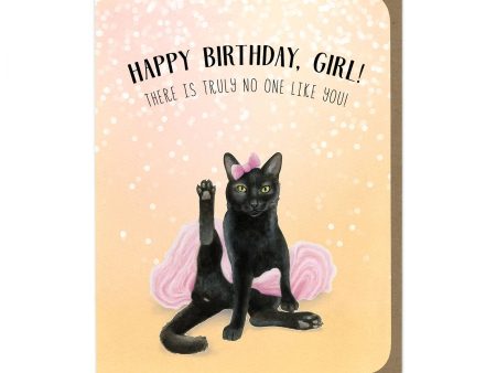 Ballerina Cat Birthday Card For Sale