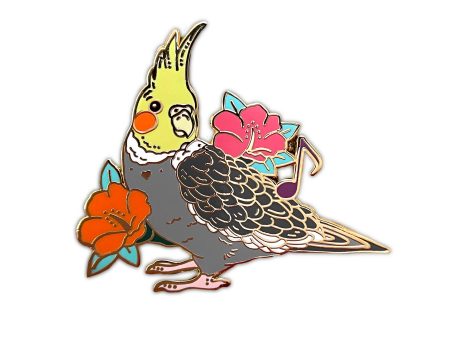 Cockatiel Enamel Pin (Gray Yellow) Online now