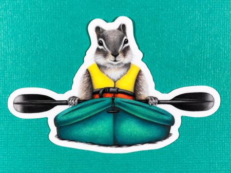 Kayaking Chipmunk Sticker Supply