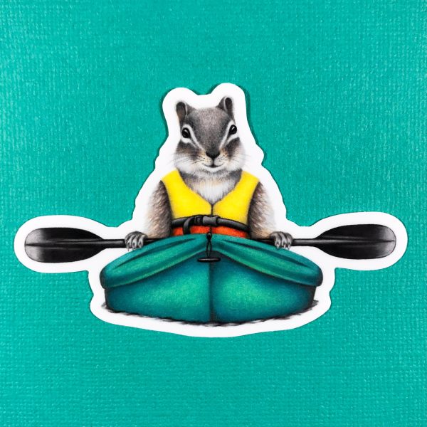 Kayaking Chipmunk Sticker Supply