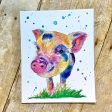 Pig Watercolor Art Print (8x10) For Sale