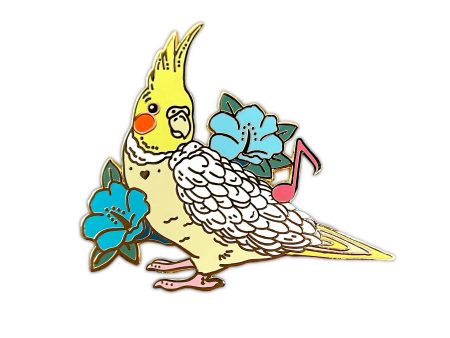 Lutino Cockatiel Enamel Pin (Yellow White) Cheap