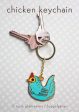 Little Blue Chicken Enamel Charm Keychain Sale