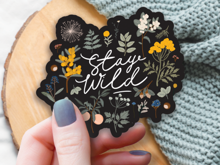 Stay Wild Floral Vinyl Sticker Fashion