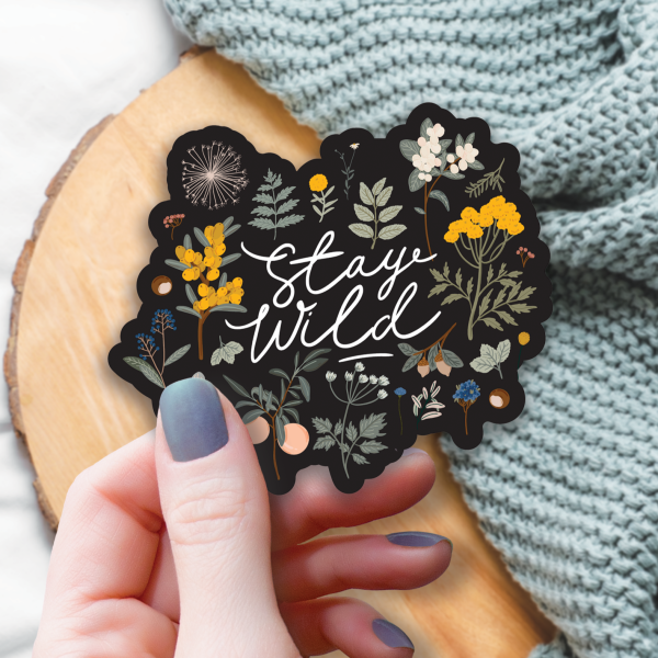 Stay Wild Floral Vinyl Sticker Fashion