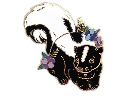 Skunk & Flowers Enamel Pin Online