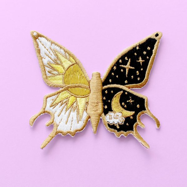 Sun & Moon Butterfly Iron-on Patch Cheap