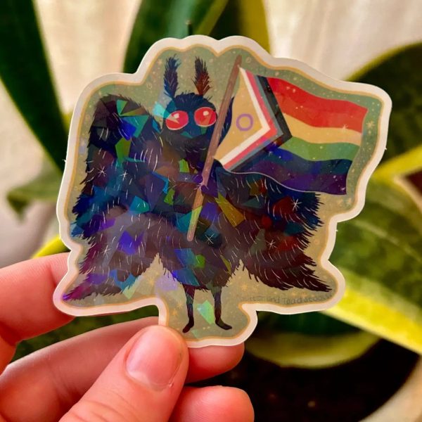 Sparkly Mothman Pride Sticker For Cheap