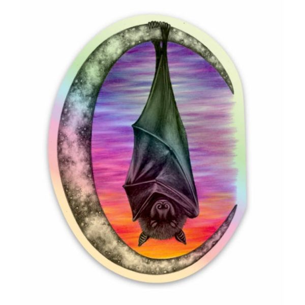 Holographic Sleeping Halloween Bat Sticker Online Hot Sale