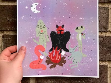 Cryptid Camp Print (8 x8 ) For Cheap