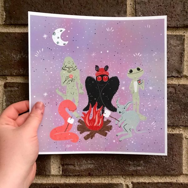 Cryptid Camp Print (8 x8 ) For Cheap