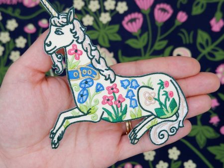 Unicorn Garden Iron-On Patch Cheap