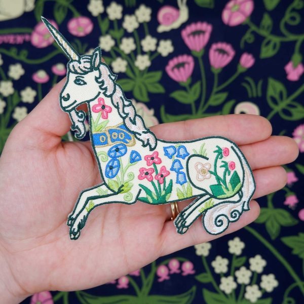 Unicorn Garden Iron-On Patch Cheap