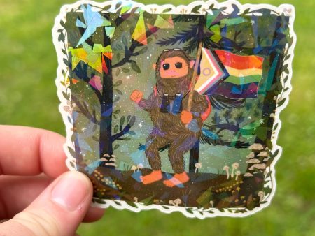 Sparkly Sasquatch Pride Sticker For Sale