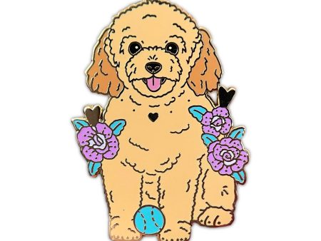 Golden Doodle Dog Enamel Pin Supply