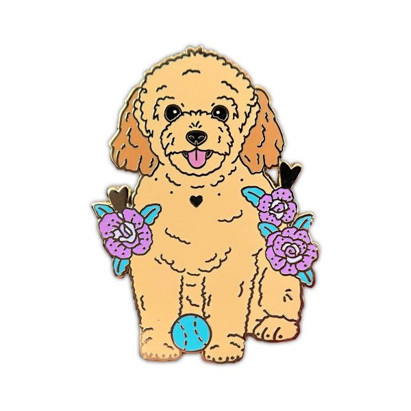 Golden Doodle Dog Enamel Pin Supply