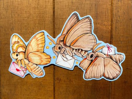 Mail Moths Weatherproof Vinyl Sticker on Sale