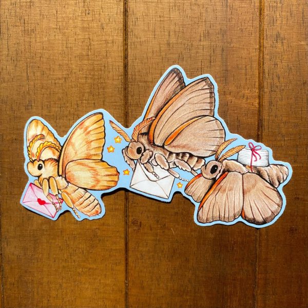 Mail Moths Weatherproof Vinyl Sticker on Sale