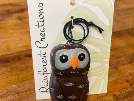 Mini Barred Owl Balsa Ornament Cheap