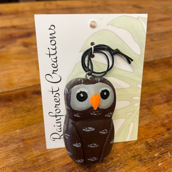 Mini Barred Owl Balsa Ornament Cheap